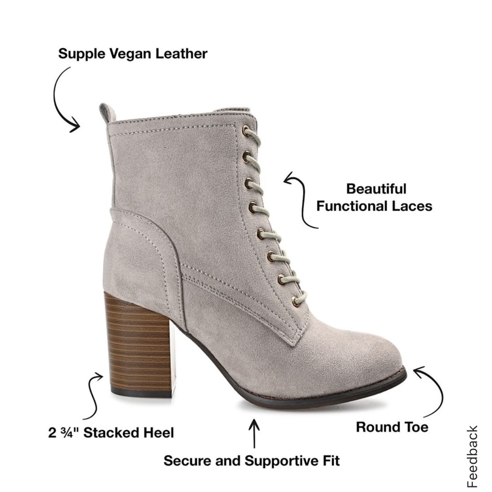 Journee Collection Beige Lace-Up Boots